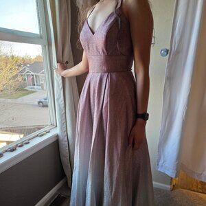 Prom Dress (Pink/Silver Glitter -- Like New)